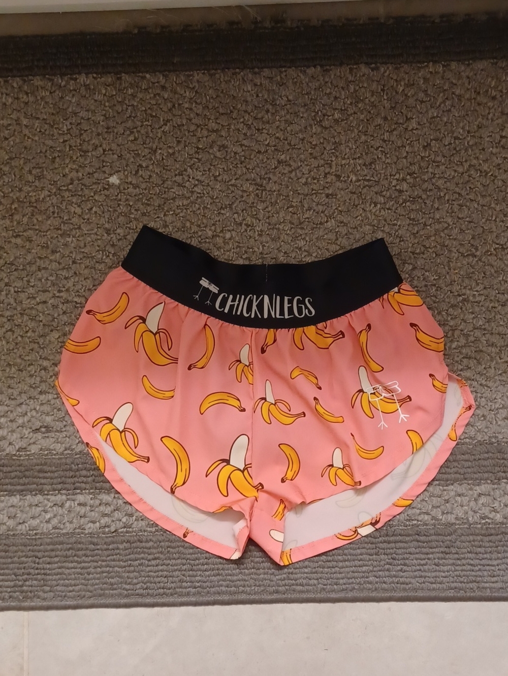 ChicknLegs Pink Banana Print Athletic Shorts